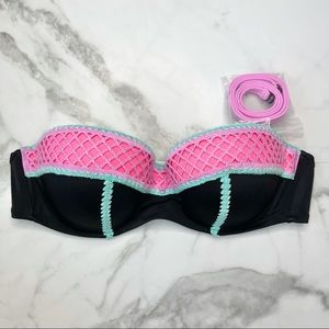 Shade & Shore Bikini Top Black Crochet